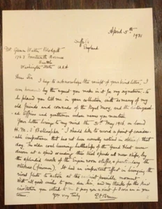 Admiral Edward Francis Bruen (1866 – 1952) Autograph ~ Signed Letter - Picture 1 of 4