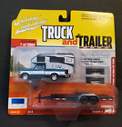 JOHNNY LIGHTNING TRUCK AND TRAILER 1993 FORD F-150 W/CAMPER & OPEN CAR TRAILER