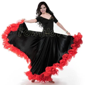 Nuevo Flamenco Moderno Baile Swing Faldas Volantes Salón de Baile Disfraz Performance Vestido - Imagen 1 de 9