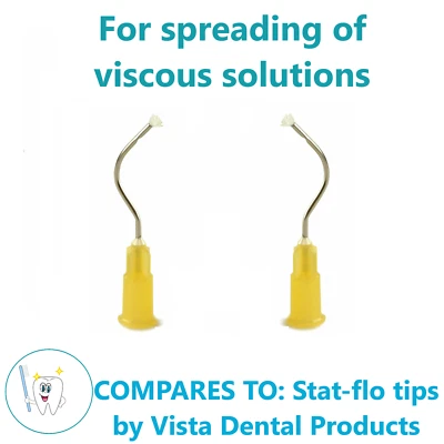 MARK3 Dental Hemostatic Delivery Bent Tips with Brush End 19G, Stat-Flo Type 100/Bx