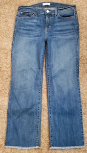 TheMogan 90's Vintage Mid Rise MiniCrop Jeans Sz 29 Raw Hem Stretch NWOT - Picture 1 of 6