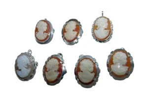 Ciondolo in Cammeo e Pendente di Argento 925 Vintage da Donna con Spilla cameo - Imagen 1 de 12