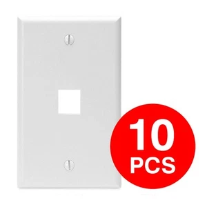 Keystone Jack Wall Plate 1 Hole Port Faceplate Network CAT5e CAT6 White 10 Pack - Afbeelding 1 van 3