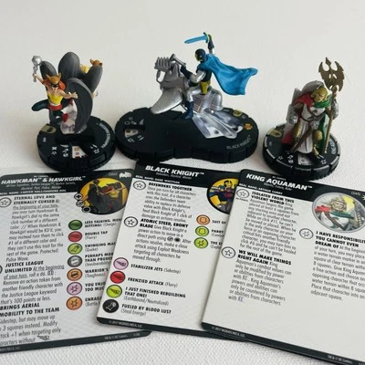 Heroclix случайный лот из 3 Hawkman & Hawkgirl #060 Black Knight #066 King Aquaman - Изображение 1 из 4