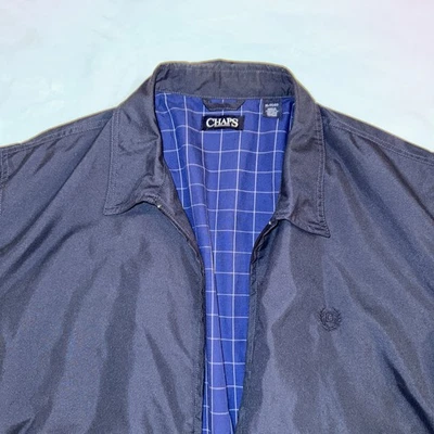 Chaqueta de golf Chaps para hombre X-grande azul cremallera completa forrada a cuadros cortavientos ligera Foto 1 de 4