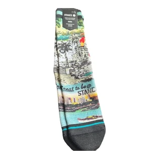 Stance Dwayne Wade Casual Socks Miami Palms Skyline Heat L 6-12 - Picture 1 of 3