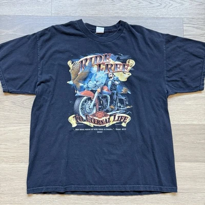Vintage Kerusso Shirt Adult Large Biker Christian Tennessee River Scripture Y2K - Image 1 of 4