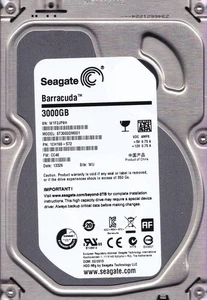 ST3000DM001 p/n: 1CH166-572 s/n: W1F f/w: CC46 WU SEAGATE 3TB SATA 3.5" 02/2013 - Picture 1 of 5