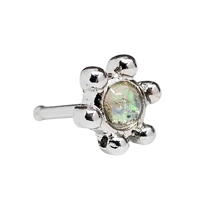 Fiore pietra di luna naso borchia pietra preziosa cristallo 20 g (0,8 mm) acc... - Immagine 1 di 4