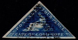 1855 Cape of Good Hope 4d Blue 3m White Paper SG 6a Very Fine Used Cat. £95.00 - Picture 1 of 1