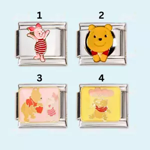 PAMI- Modular Italian charm Winnie the Pooh Piglet - Fits Classic 9mm Bracelet - Picture 1 of 10