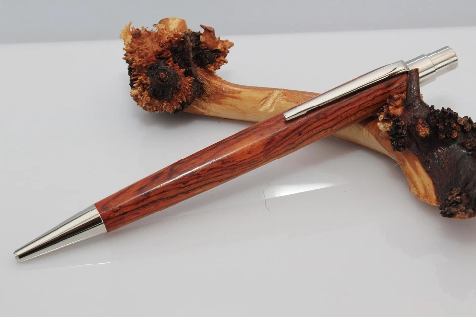 Schreibgerät Kugelschreiber Berlin Holz Cocobolo handgedrechselt Unikat - Bild 1 von 4