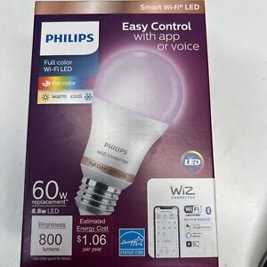 Philips 60W Smart Light Bulb Full Color Wi-Fi LED, Wiz Connected 800 Lumens