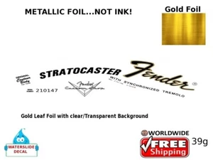 Fender Strat lefty Guitar Decal Foil Waterslide Headstock Restoration 39g - Picture 1 of 1