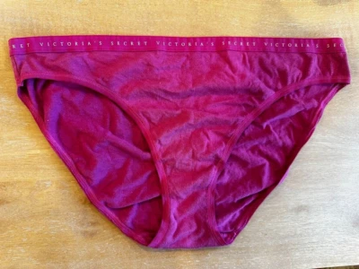 Braguita de bikini Victoria's Secret rosa bayas logotipo X-LARGE algodón elástico VS Foto 1 de 2