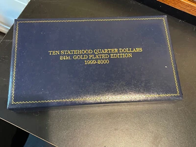 Ten Statehood Quarter Dollars 24kt. Gold Plated Edition 1999-2000 - Image 1 of 3