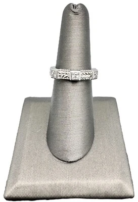 Judith Ripka Sterling Silver Diamonique CZ Ring 3 Stone Size 6.75 Rare Vintage - Image 1 of 4