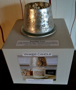 Yankee Candle, Großer Lampenschirm und Teller, SNOWFLAKE FROST, Selten - Bild 1 von 3