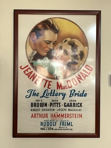 1930s Vintage “The Lottery Bride” Musical Large Gallery Framed Original Print - Picture 1 of 14