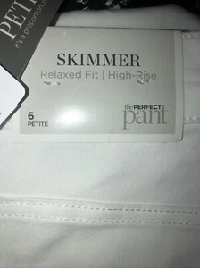 Christopher & Banks 6P NWT SKIMMER Crop Pants relaxed High rise Jeans White 5297 - Picture 1 of 8