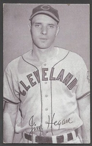 1947-66 EXHIBIT SUPPLY COMPANY Jim Hegan CLEVELAND INDIANS (B&W) VG+ (Stain) B - Picture 1 of 2
