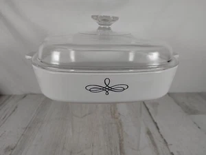Sartén vintage Corning Ware P-12-B trébol negro con desplazamiento 10" cubierta Pyrex A-12-C - Imagen 1 de 14
