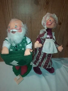 2x Vintage Annalee Mobilitee 1987-88 Santa & Mrs. Claus 17" - Picture 1 of 15