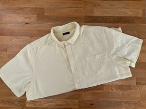 Men’s M&Co XL Short Sleeve Shirt Yellow 100% Cotton - Picture 1 of 9