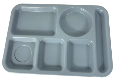 Vintage SiLite Melamine School Cafeteria Lunch Divided Trays #614 Blue Lot of 2 - Image 1 of 4