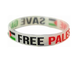 Save Gaza | Free Palestine Silicone Wristband (White/Clear) - Picture 1 of 1