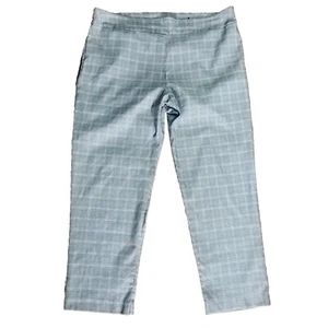 AVENUE Gray Plaid Pull On Stretch Waist Pants Womens Plus Size 24 Average - Picture 1 of 5
