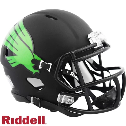 North Texas Mean Green Matte Black Mini Speed Replica Helmet [NEW] Desk Office Cover
