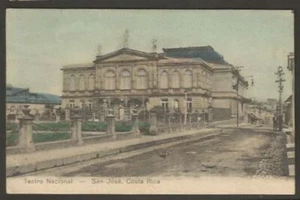 Postal panorámica de Costa Rica Teatro Nacional San José 1925 - Imagen 1 de 2