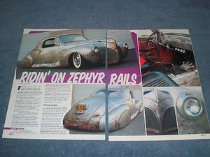 1940 Lincoln Zephyr Bare Metal Custom Led Sled Article "Ridin' on Zephyr Rails" - Picture 1 of 2