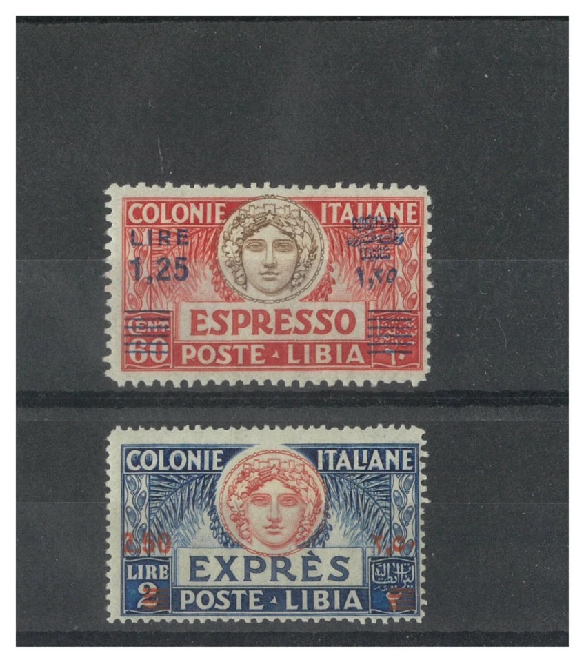 Italian Colony Libya 1927 Express 1.25L On 60c & 2.5L On 2L Stamps MLH 19-10 - Image 1 of 1