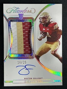 ZAY FLOWERS 16 /25 ROOKIE PATCH ON CARD AUTO AUTOGRAPH 2023 FLAWLESS RC RPA SSP - Picture 1 of 10