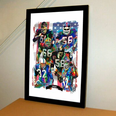 Linebackers Jack Lambert Lewis Football Sports Poster Print Wall Art 11x17 - Image 1 of 4
