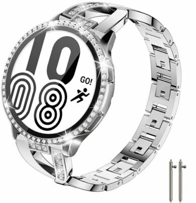 Correa de metal brillante para Samsung Galaxy Watch 7 40/44 mm + estuche de PC de diamante Foto 1 de 4