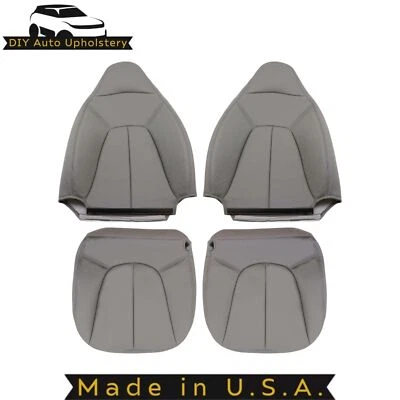 Fundas de asiento delanteras de cuero grises de repuesto para Ford Expedition XLT 1997-2002 Foto 1 de 4