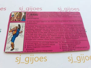 T'JBANG 1992 GI JOE COBRA ACTION FORCE FILECARD - Picture 1 of 1