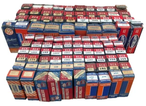 Tubos de vacío de radio/TV vintage en caja de varias marcas (lote de 100) - Imagen 1 de 6