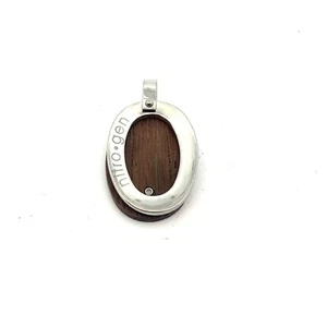 Acero Inoxidable Y Madera "Nitro-Gen" .01ct Diamante Natural 1/5.1cm x 2.5cm - Imagen 1 de 5