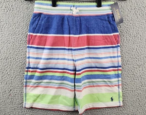 Polo Ralph Lauren Striped Mesh Shorts Boys' M Multi Pockets Elastic Waist PullOn - Picture 1 of 14