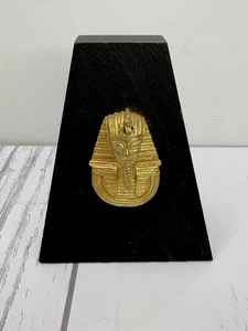 Máscara de colección Reed Barton oro 14 quilates electrochapado rey Tutankamón en pizarra - Imagen 1 de 9