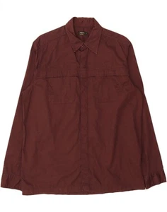 PEPE JEANS Mens Shirt Large Burgundy Cotton AD09 - Picture 1 of 3