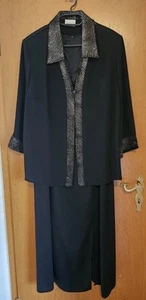 Kostüm ☆ Abendkleid mit Jacke ☆ Größe 46 CandA C&A Schwarz mit Glitzer Wie Neu - Bild 1 von 8