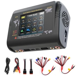 Cargador Doble Lipo DC 400W AC 200W RC Cargador Descargador 12 Amp x2 Carga Rápida - Imagen 1 de 10