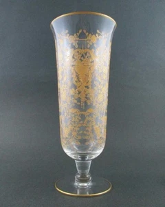 Jarrón DORADO con incrustaciones 'ROSE BROD' patrón 10" de alto - Cambridge Glastonbury en blanco - Imagen 1 de 12