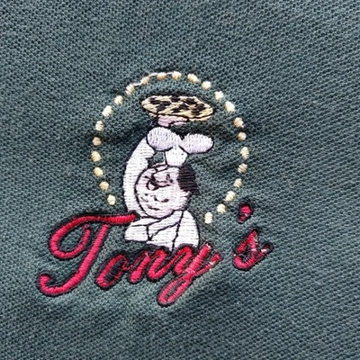 Camisa Polo de Trabajo Tony's Pizza #1 Grande Bremerton Restaurante Italiano Envejecido Foto 1 de 4