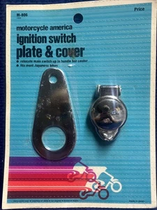 Tapa de interruptor de encendido universal cromada para motocicleta Dixie con placa M-806 NOS - Imagen 1 de 4